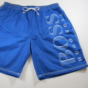 HUGO BOSS NWT Blue White Black Mens XL Swim Trunks